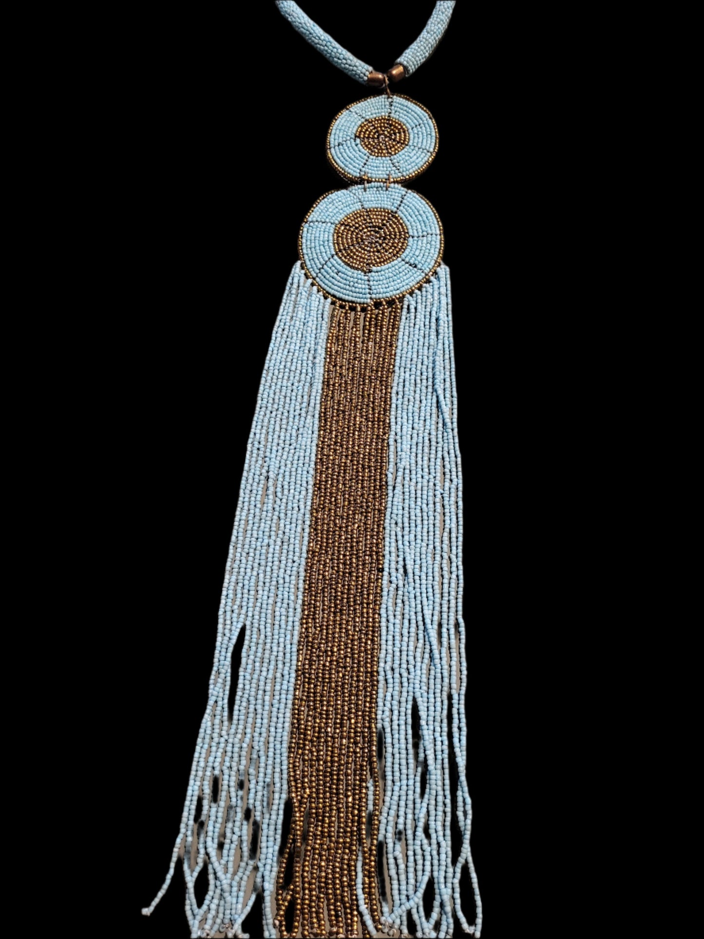 Beaded Ndoro Necklace Light Blue