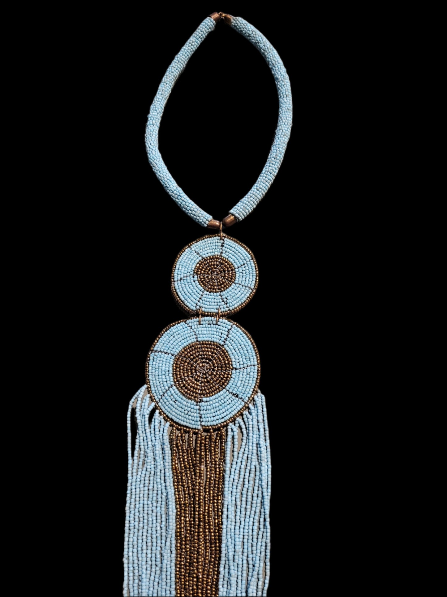 Beaded Necklace Light Blue
