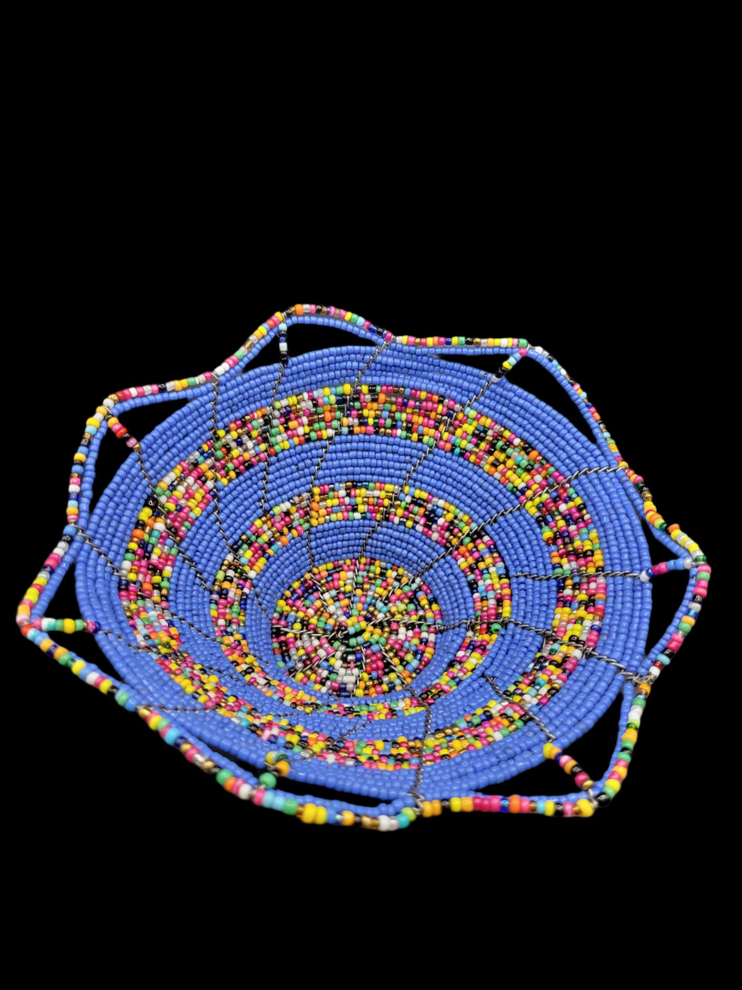Beaded Bowl Blue Top View