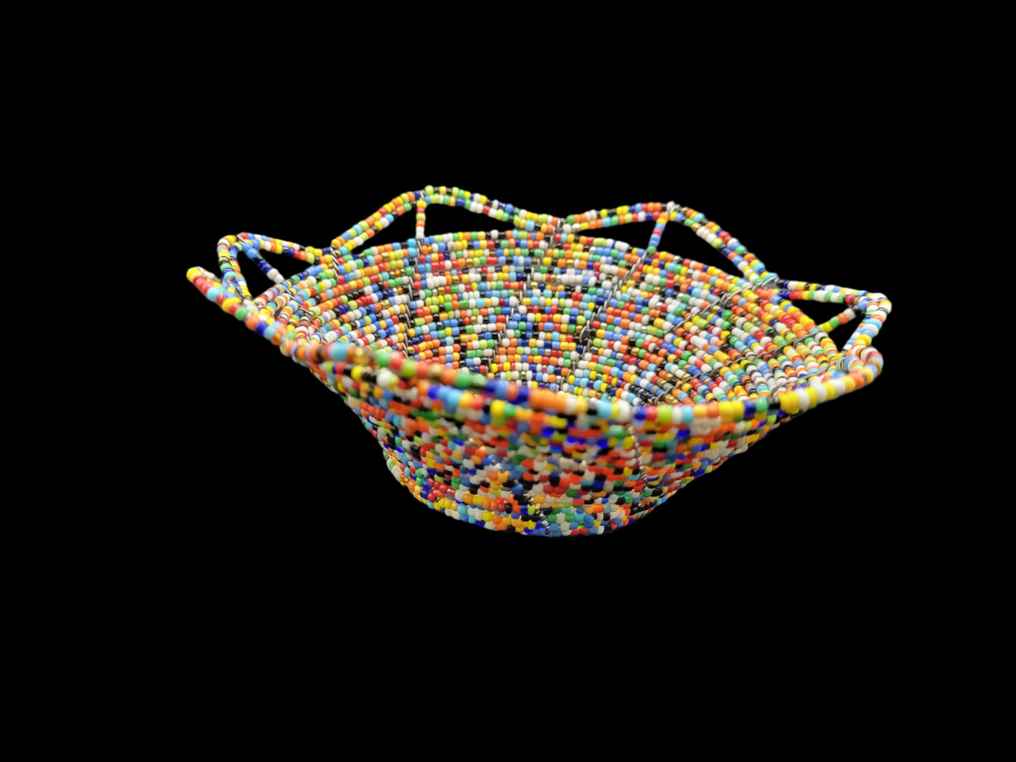 Beaded Bowl Multicolor Side View