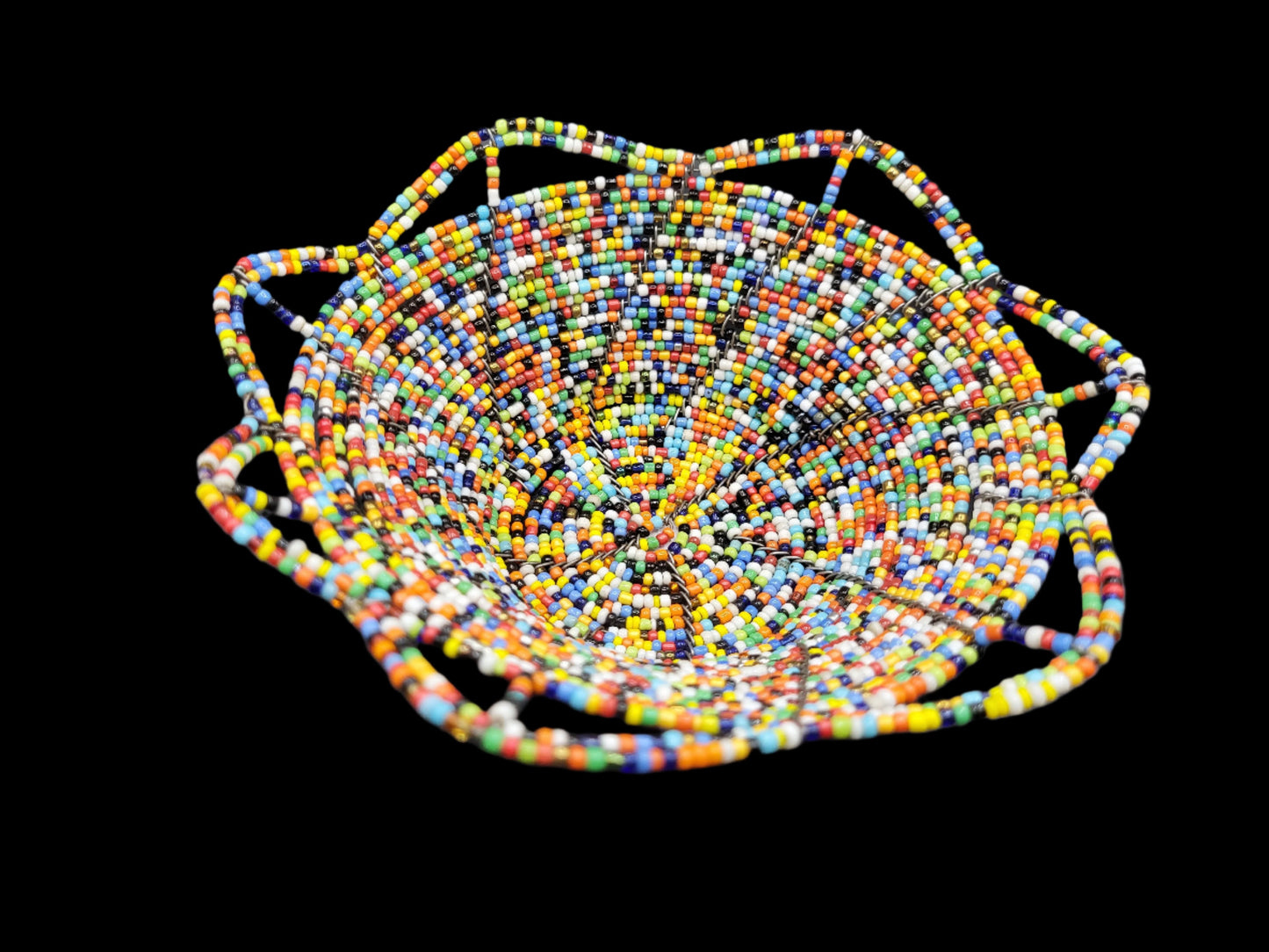Beaded Bowl Multicolor Top View