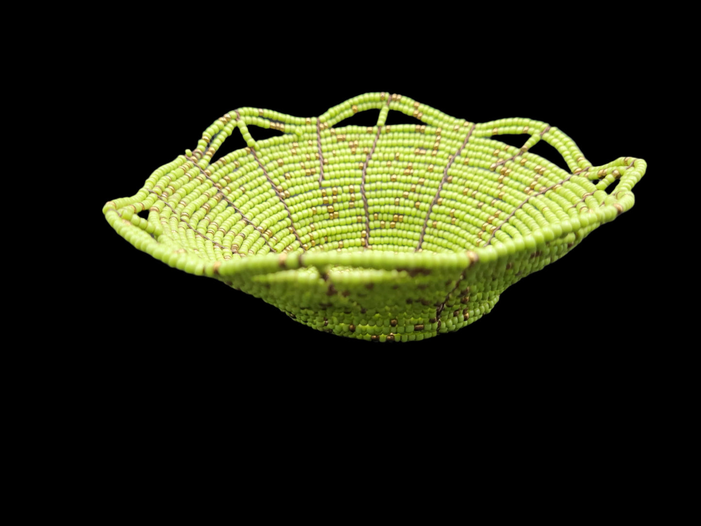 Beaded Wire Bowl Green