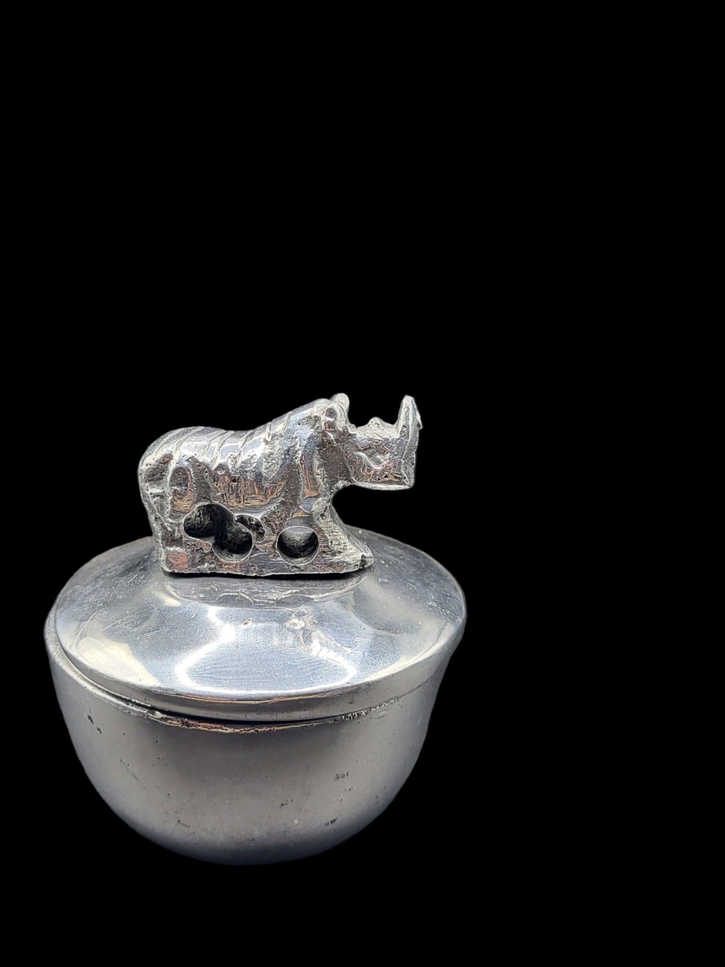 Recycled Aluminum Butterdish Rhino