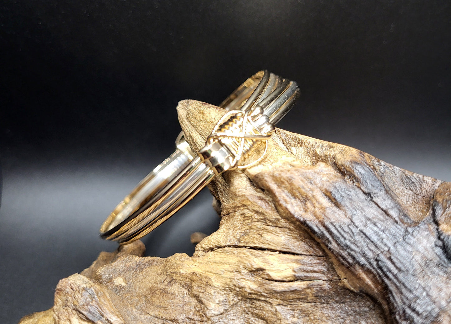 Elephant Hair Bangle 2 Knot Left Side View