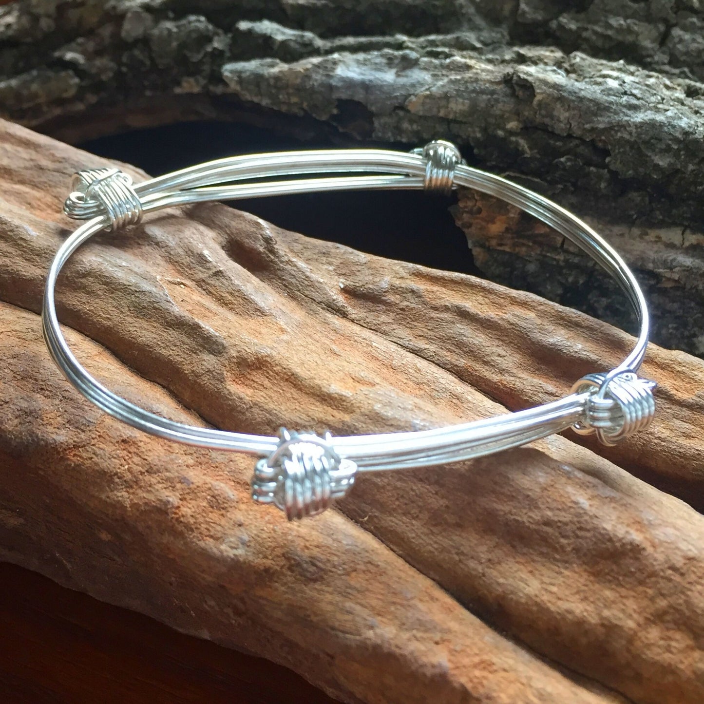 Elephant Hair Bracelet 3 Strand 4 Knot