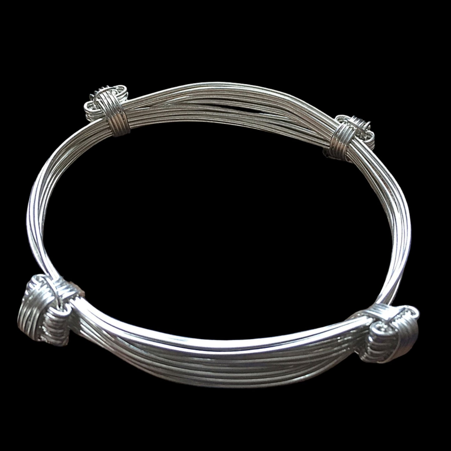 Elephant Hair Bracelet 4 Knot 7 Strand Top View