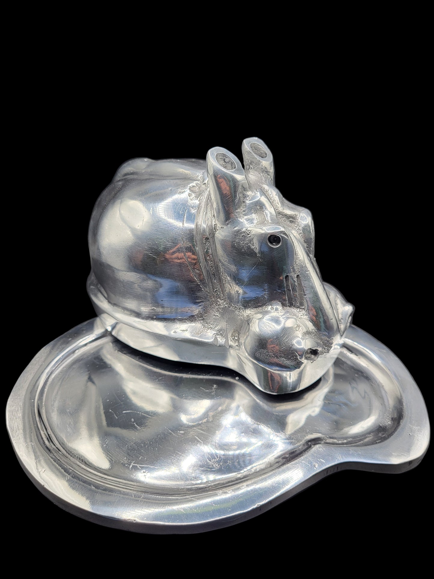 Hippo Butter Dish Lid Off