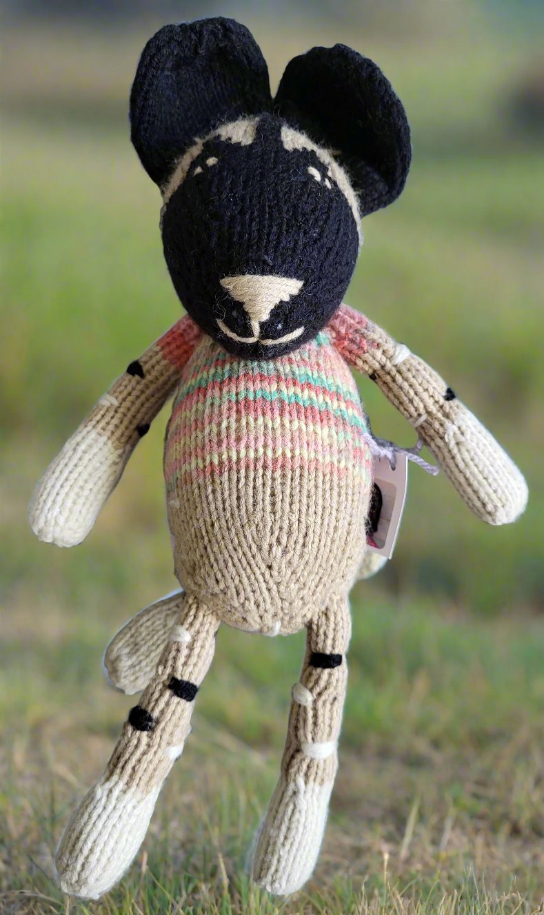 Soft Knitted Wild Dog Toy
