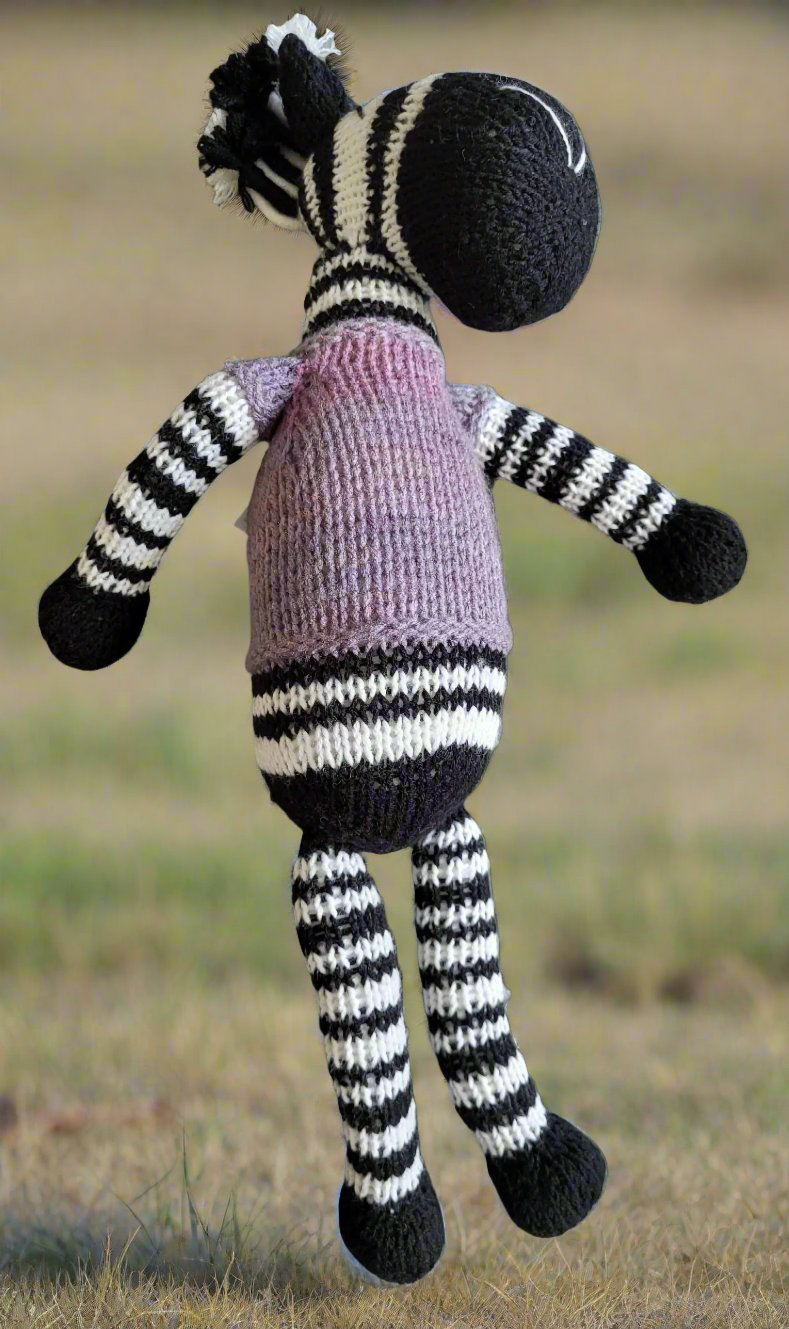 Soft Knitted Zebra Toy