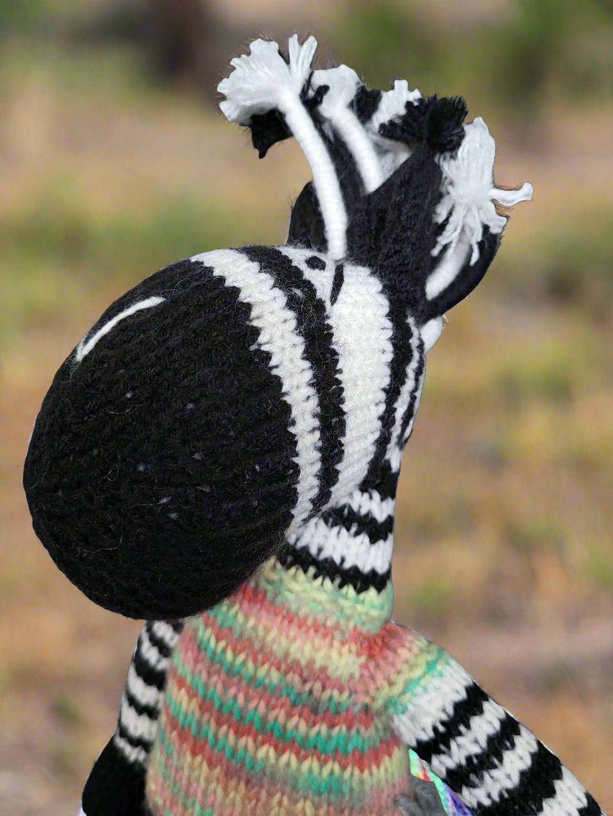 Soft Knitted Zebra Top Close Up