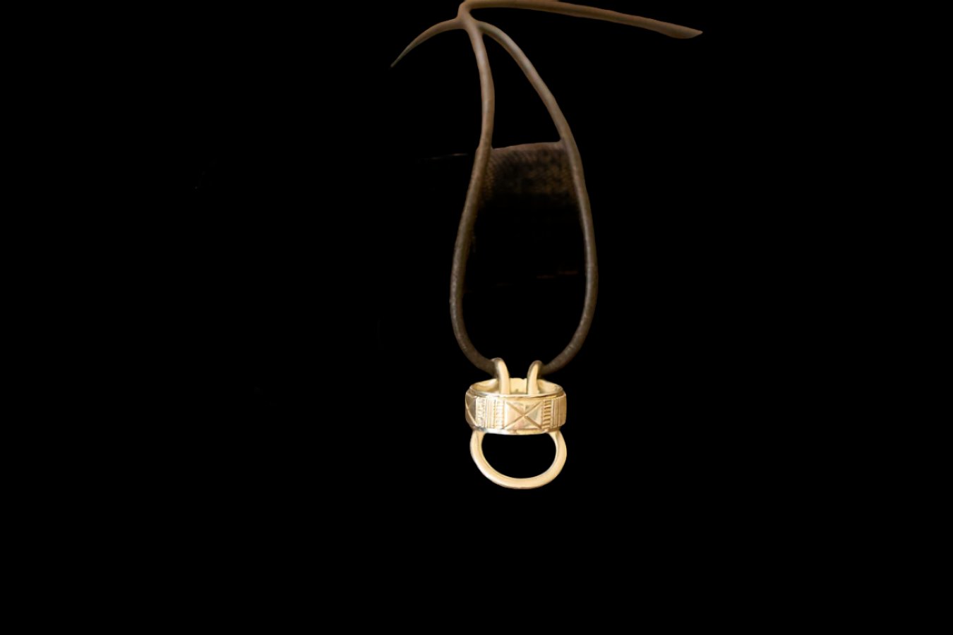 Silver Leather Ring Holder Necklace
