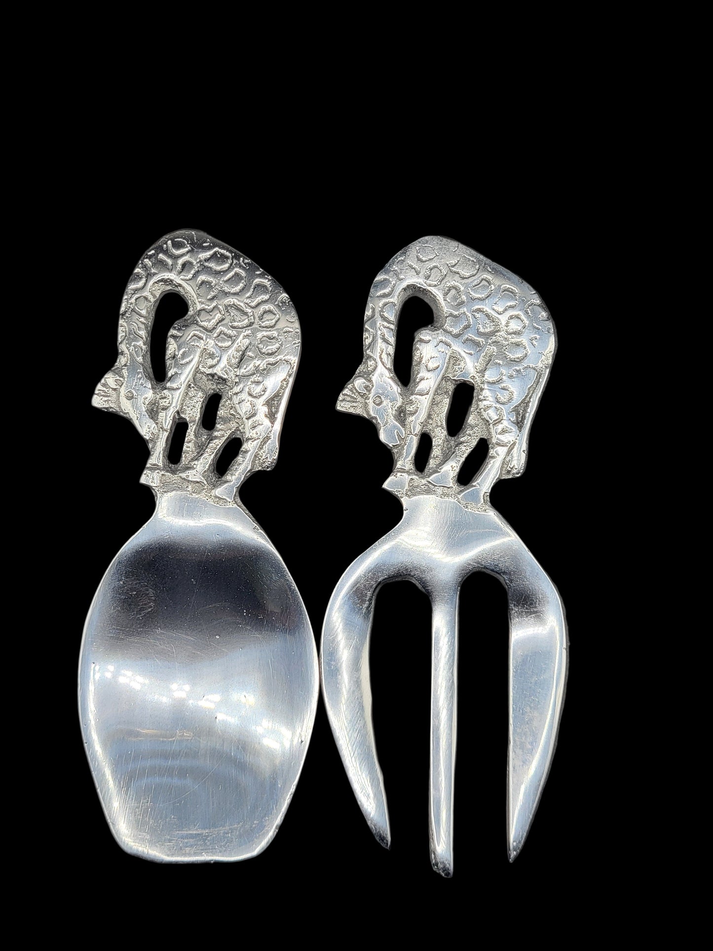 Aluminum Salad Servers Short Giraffe