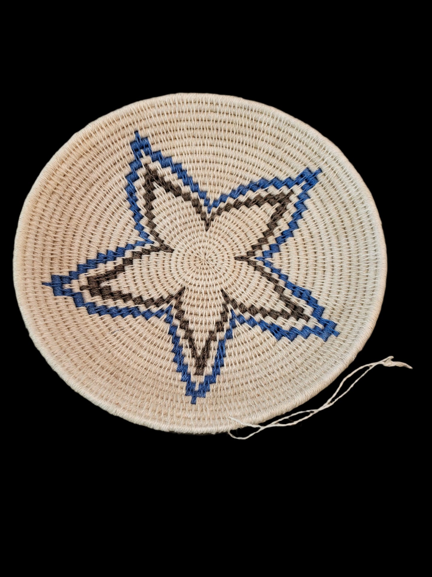 Sisal Wall Basket Blue & Grey Flower