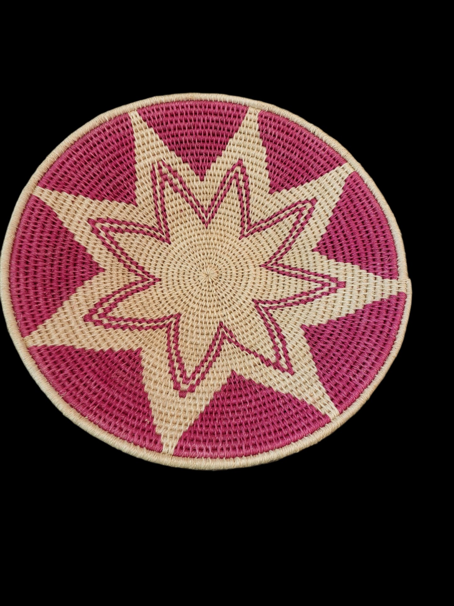 Sisal Wall Basket Pink Starburst