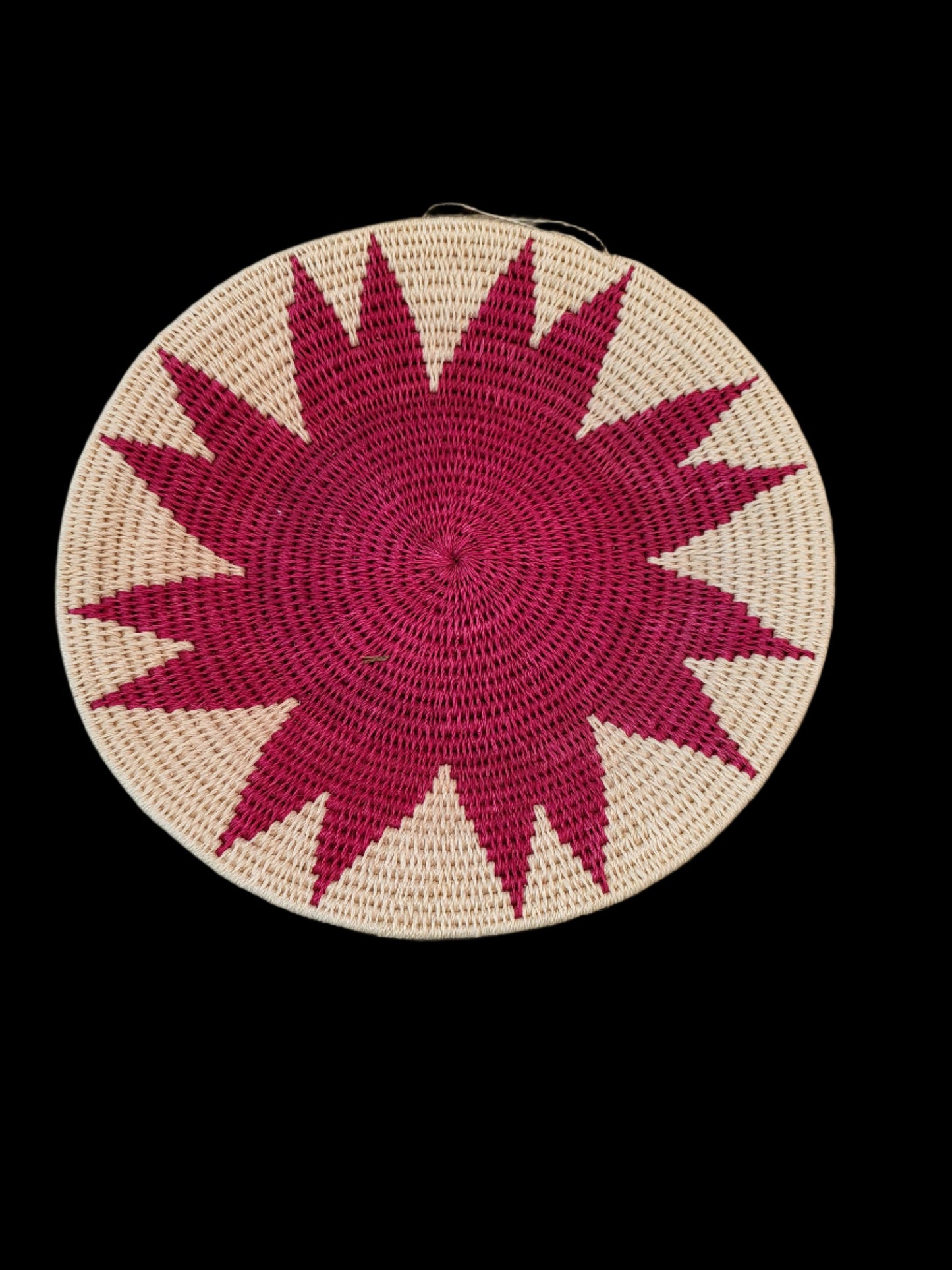 Sisal Wall Basket Red Starburst
