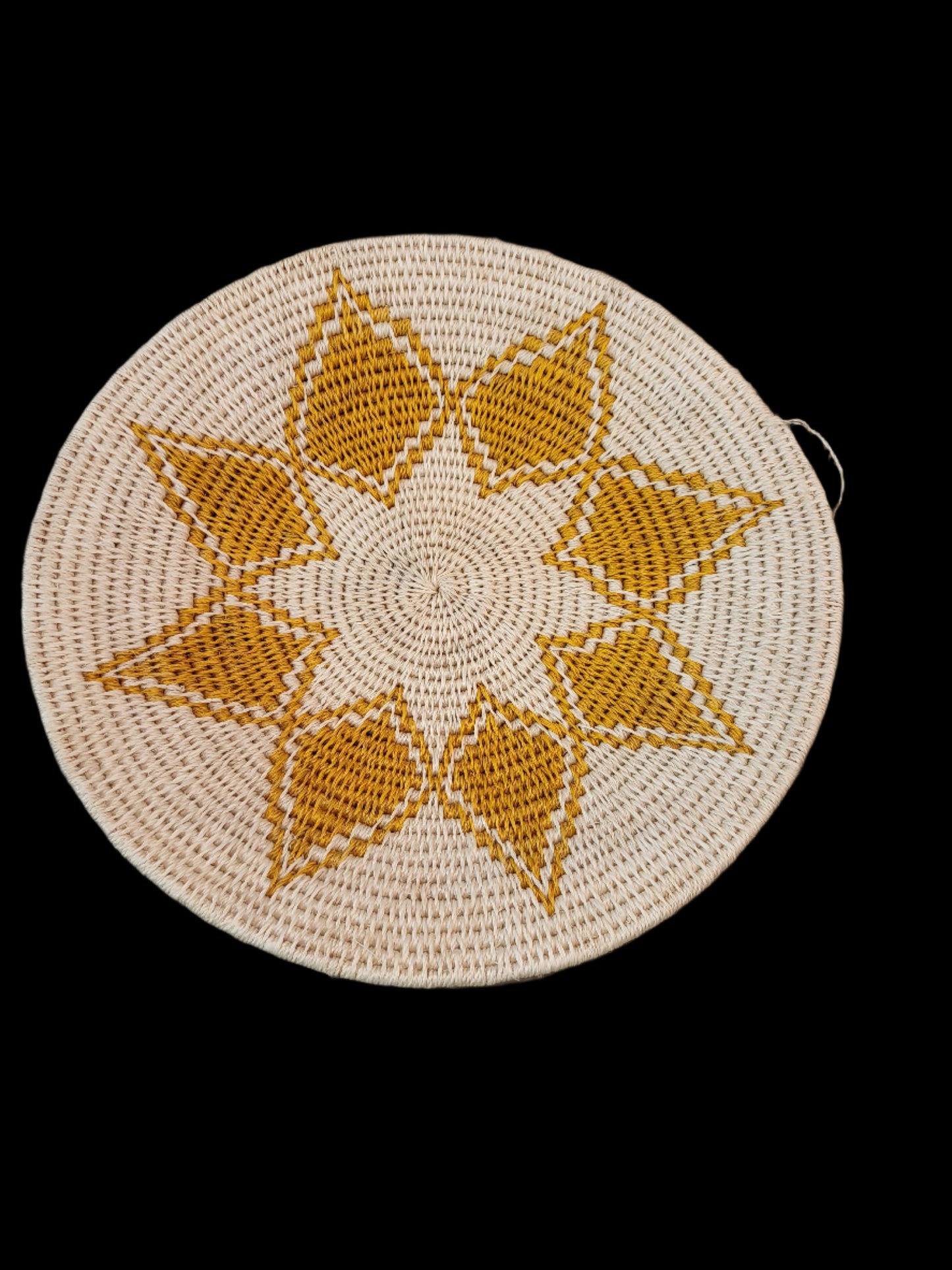Sisal Wall Basket Yellow Flower