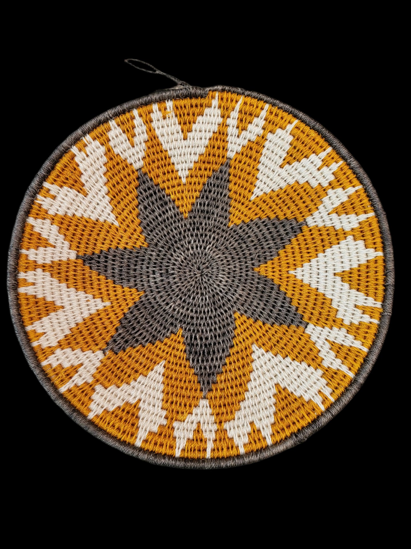 Sisal Wall Basket Yellow & Grey