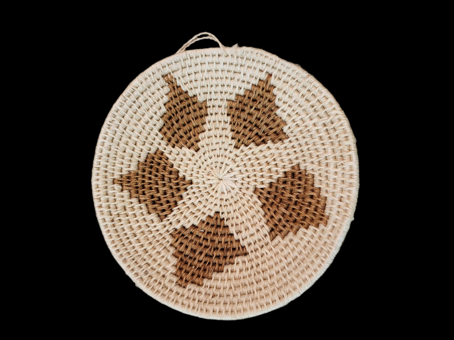 6" Sisal Basket Brown Diamonds