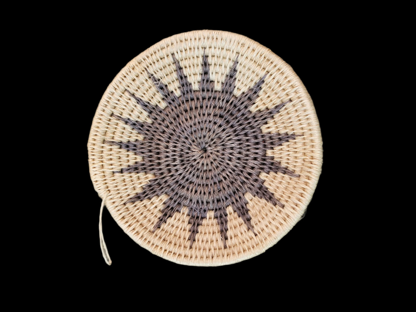 6" Sisal Basket Grey Starburst