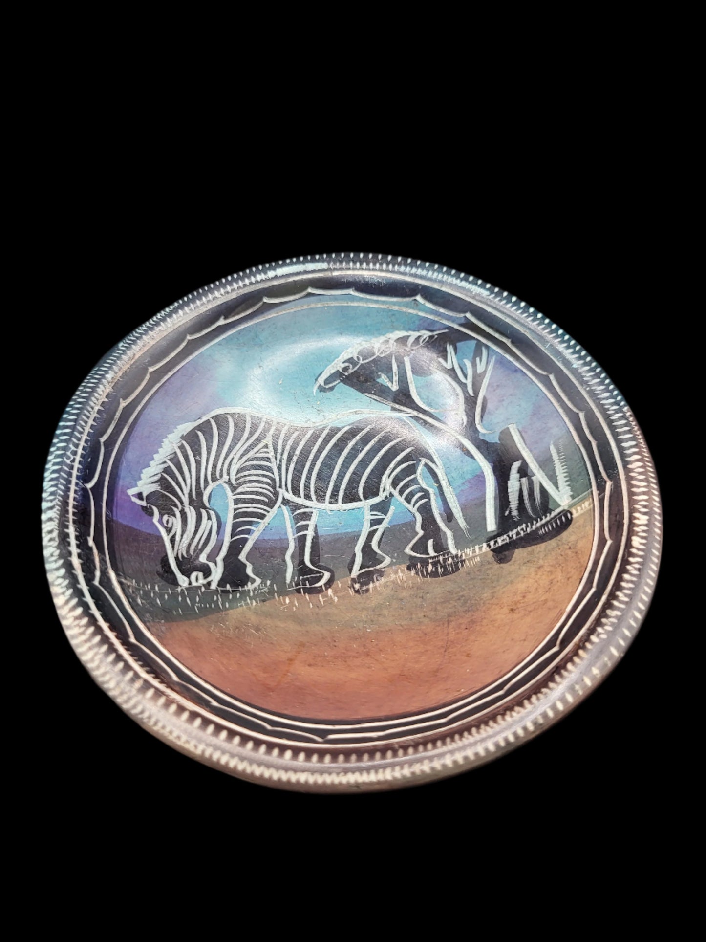 Decorative Stone Bowl Zebra
