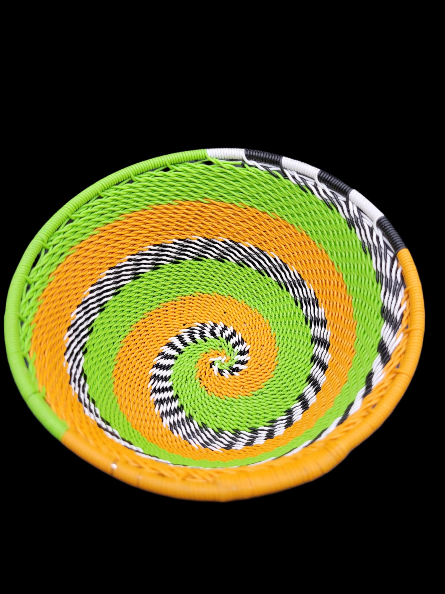 Telephone Wire Bowl Green Swirl
