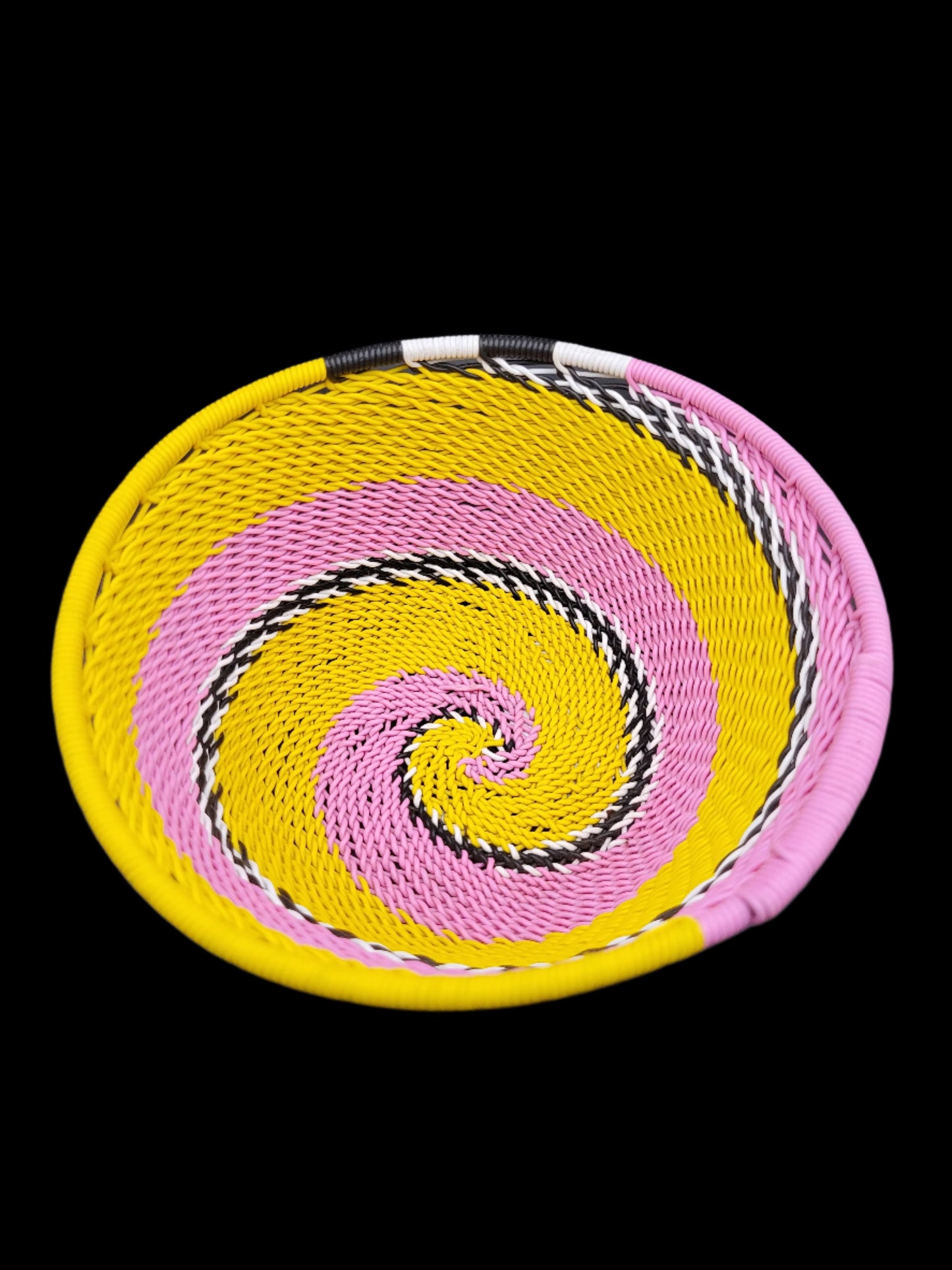 Telephone Wire Bowl Pink Swirl