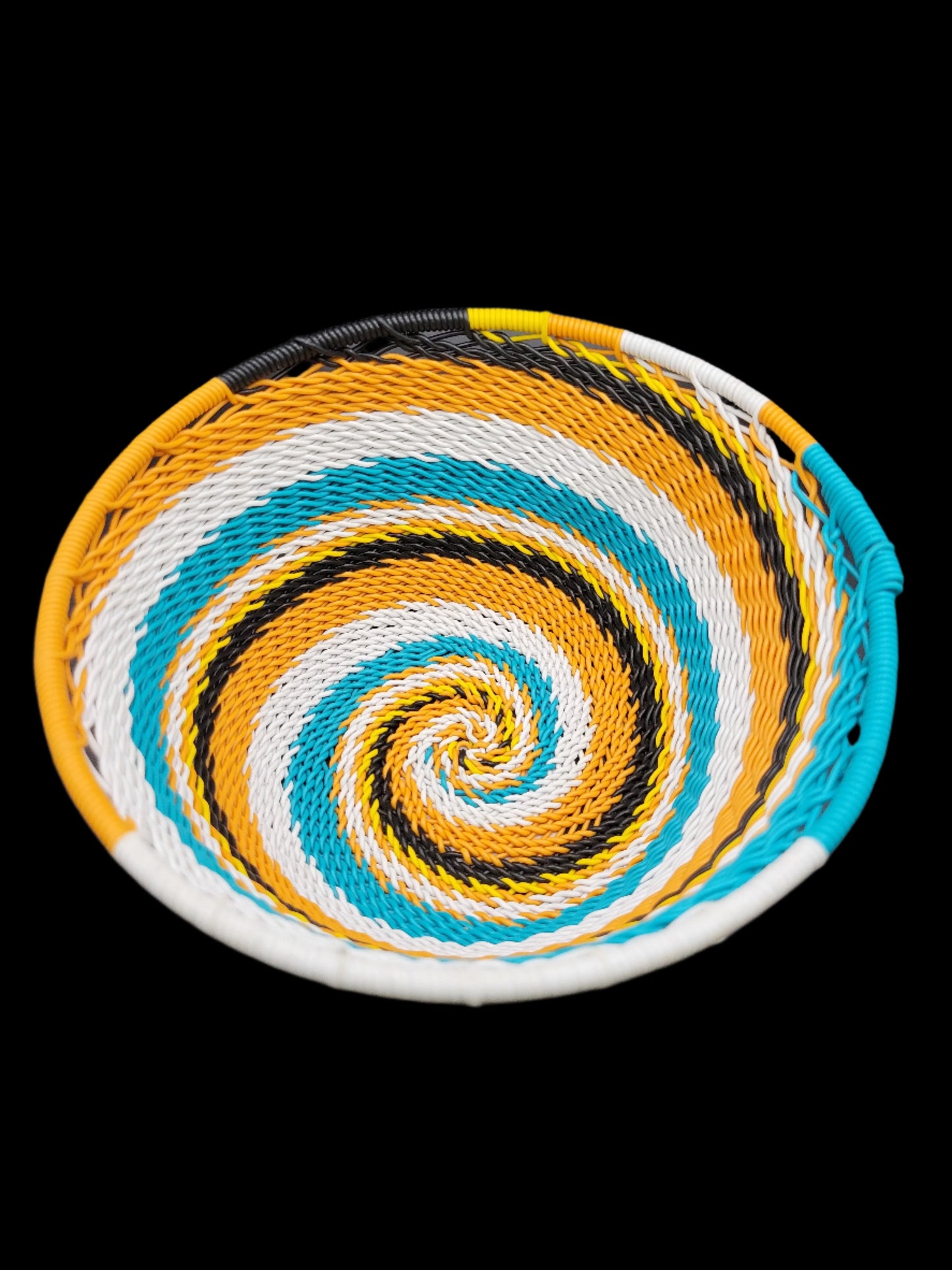 Telephone Wire Bowl Turquoise Swirl