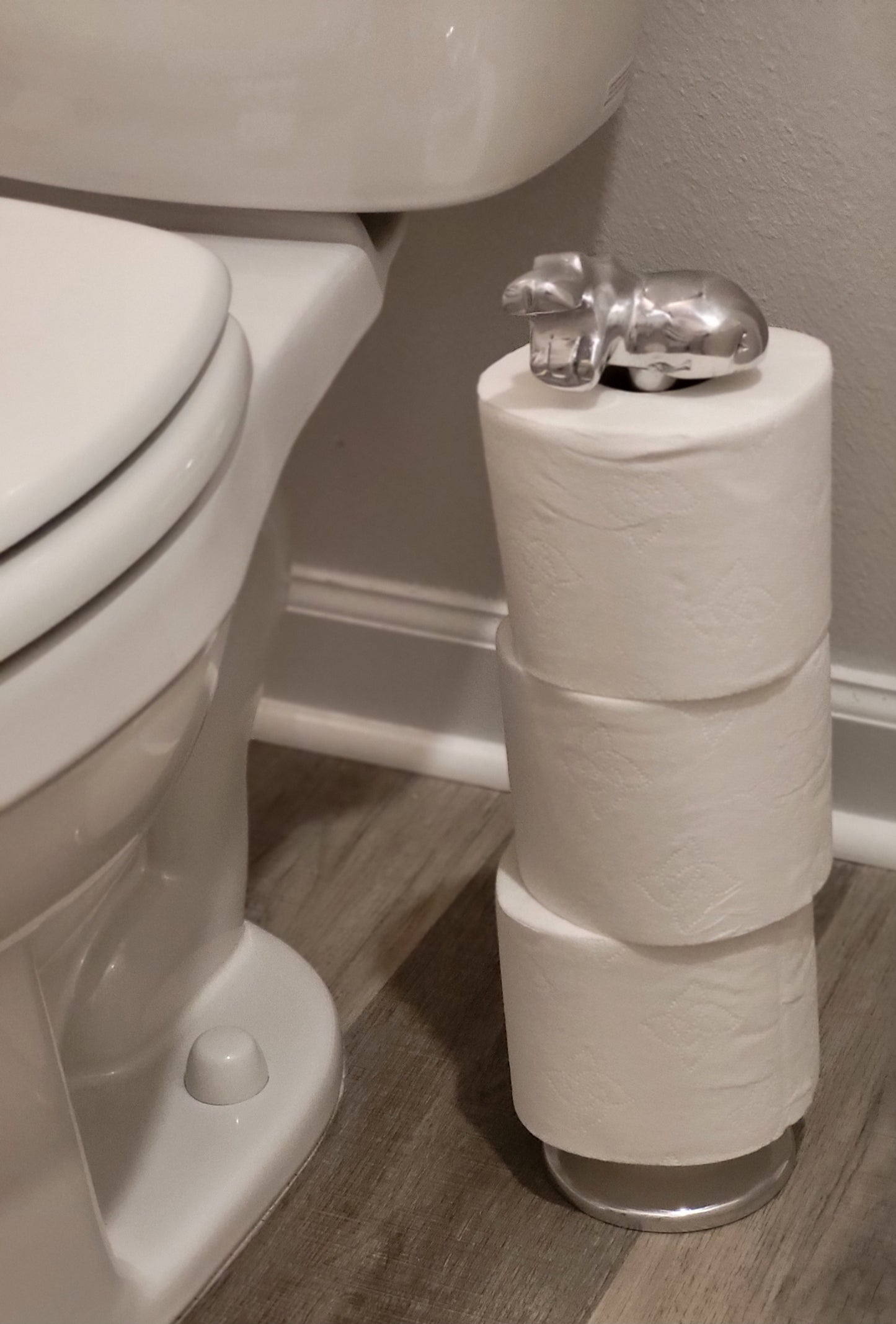Hippo Toilet Roll Holder In Use