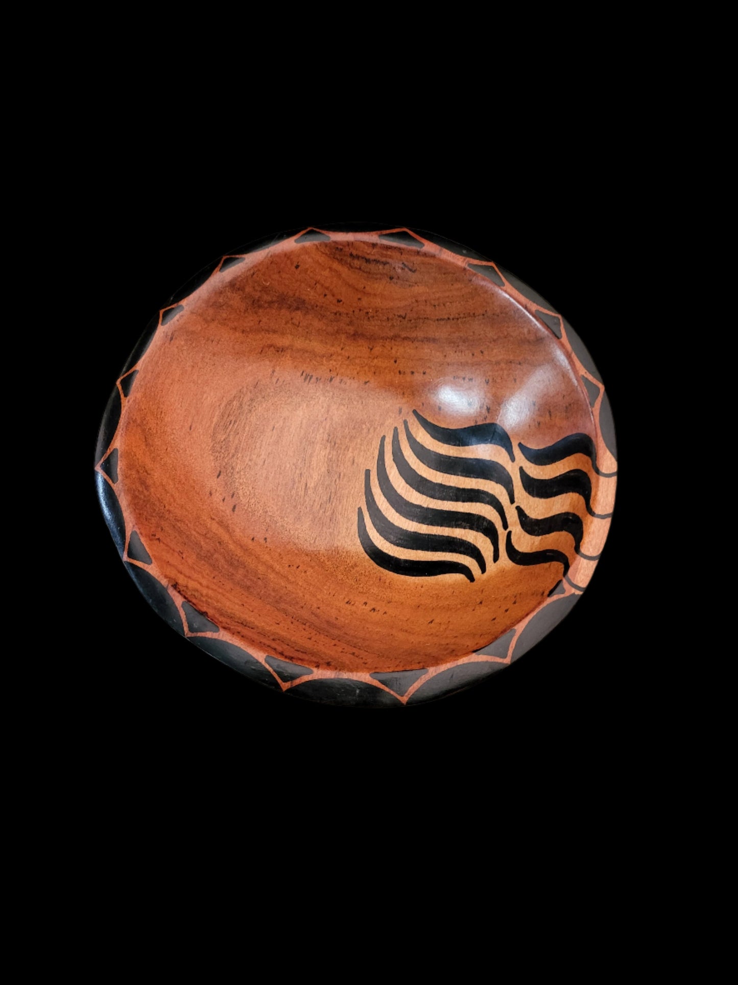 Wooden Bowl Waves Top View