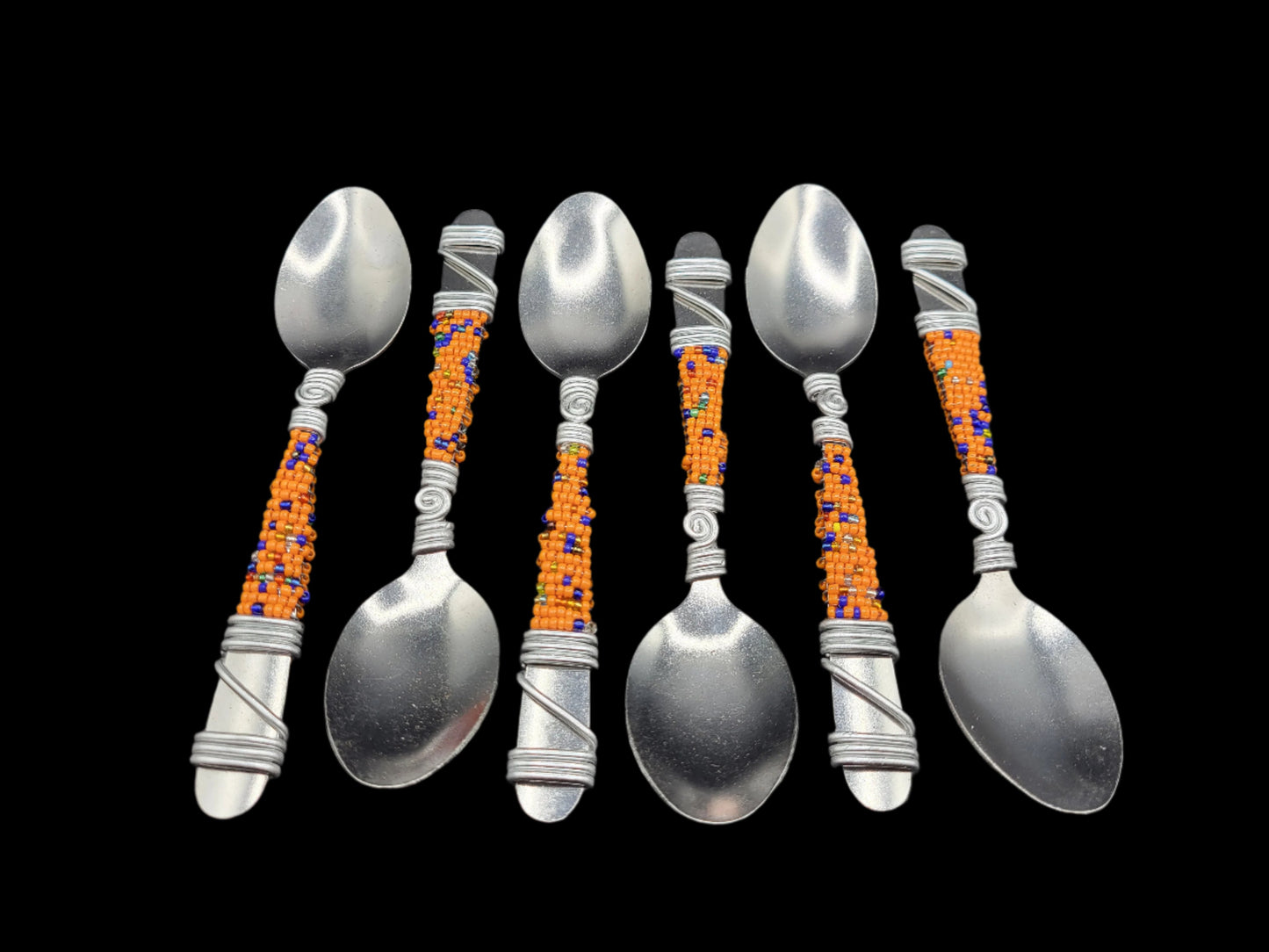 Beaded Teaspoons Set Orange