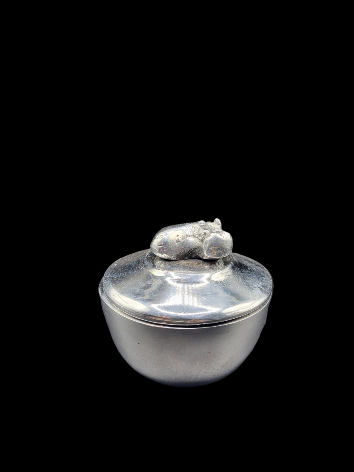 Recycled Aluminum Butterdish Hippo