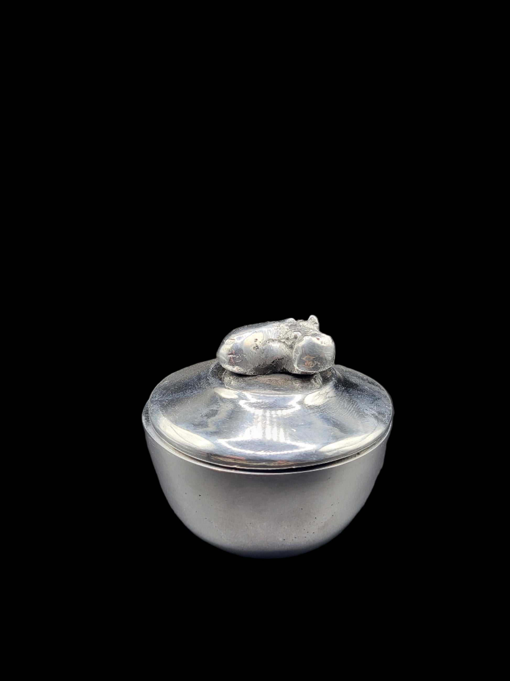 Recycled Aluminum Butterdish Hippo