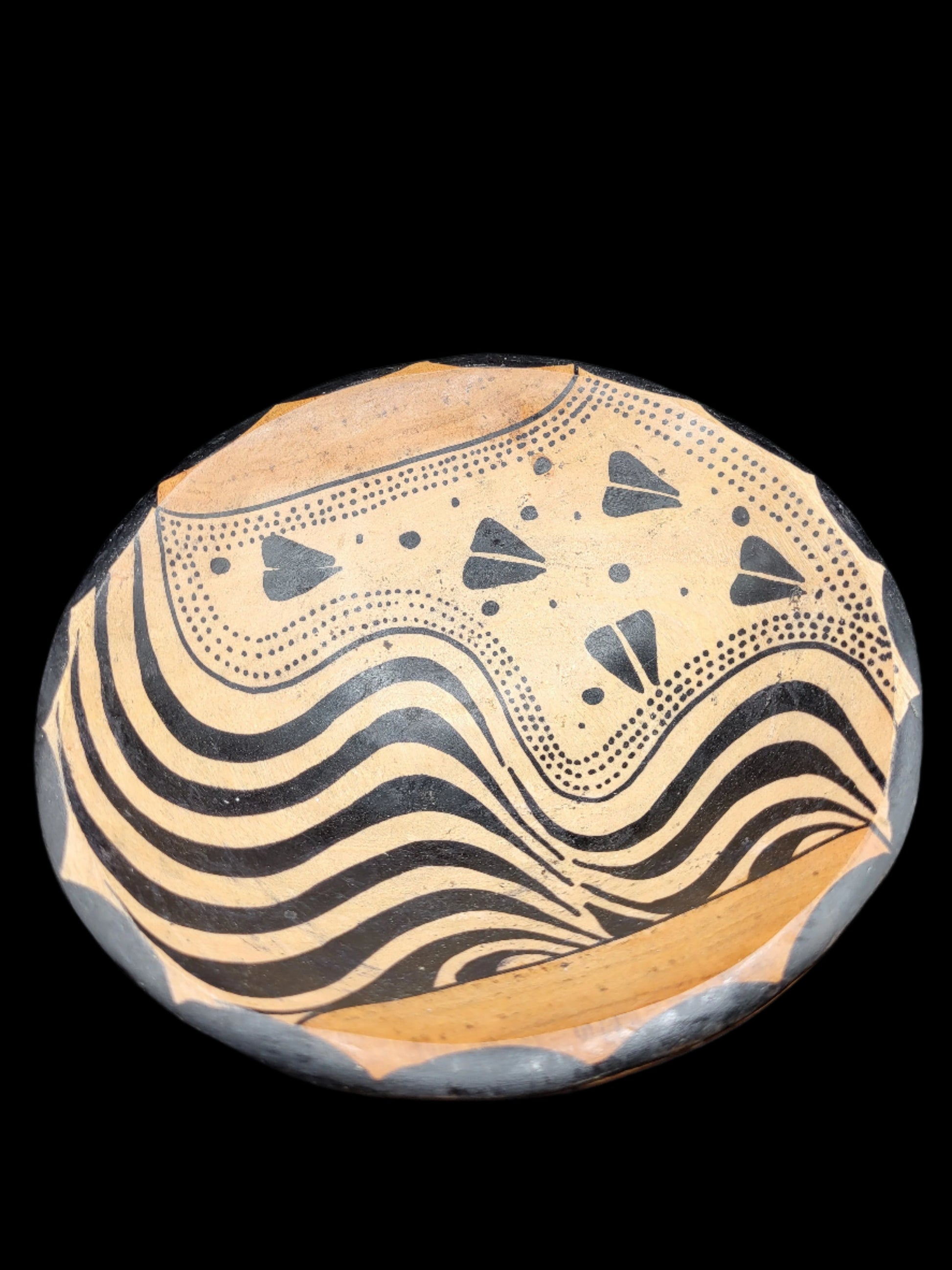 Mixed Design Wood Bowl