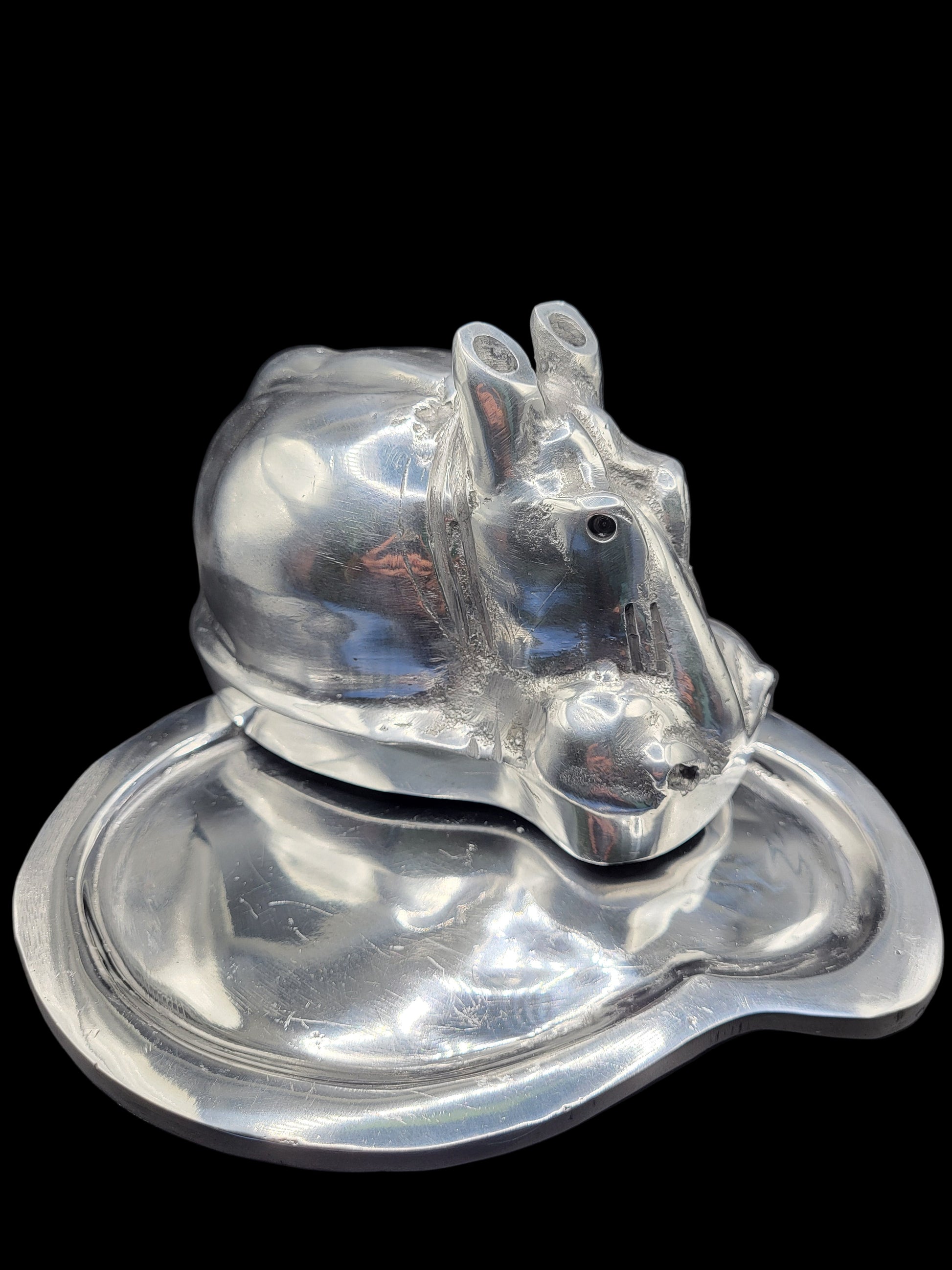 Hippo Butter Dish Lid Off