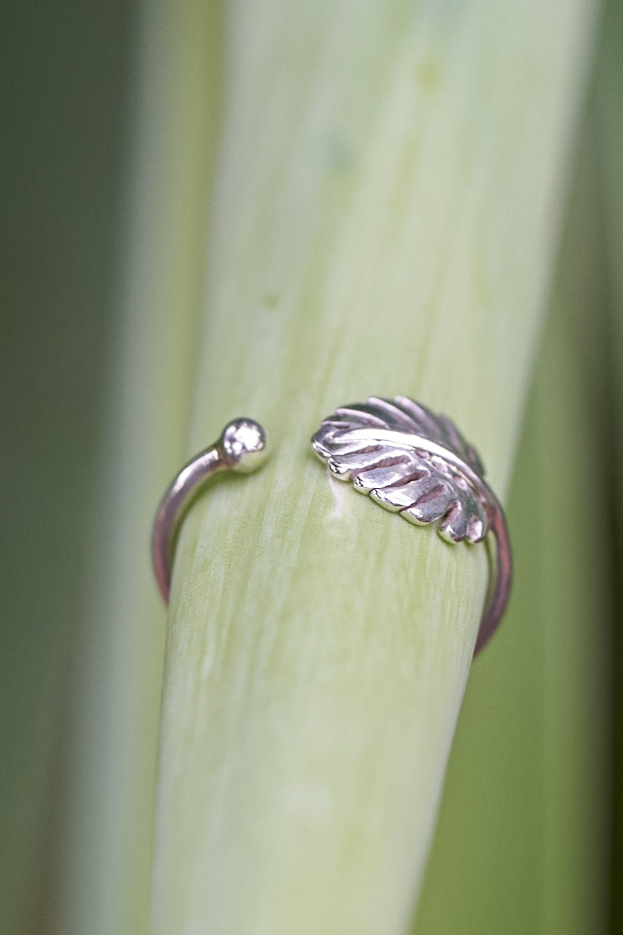 Silver Monstera Cuff Ring