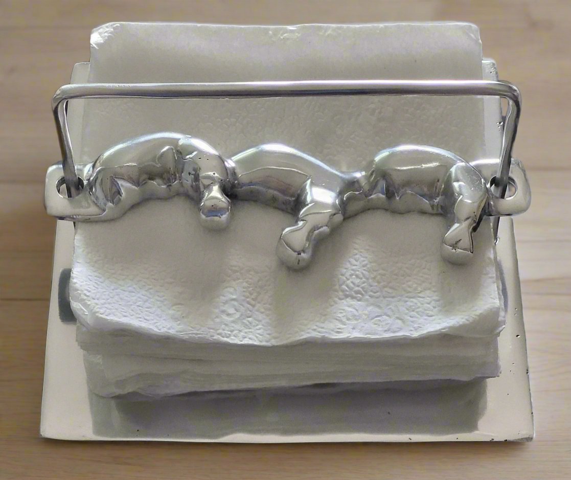 Hippo Napkin Holder with Napkins