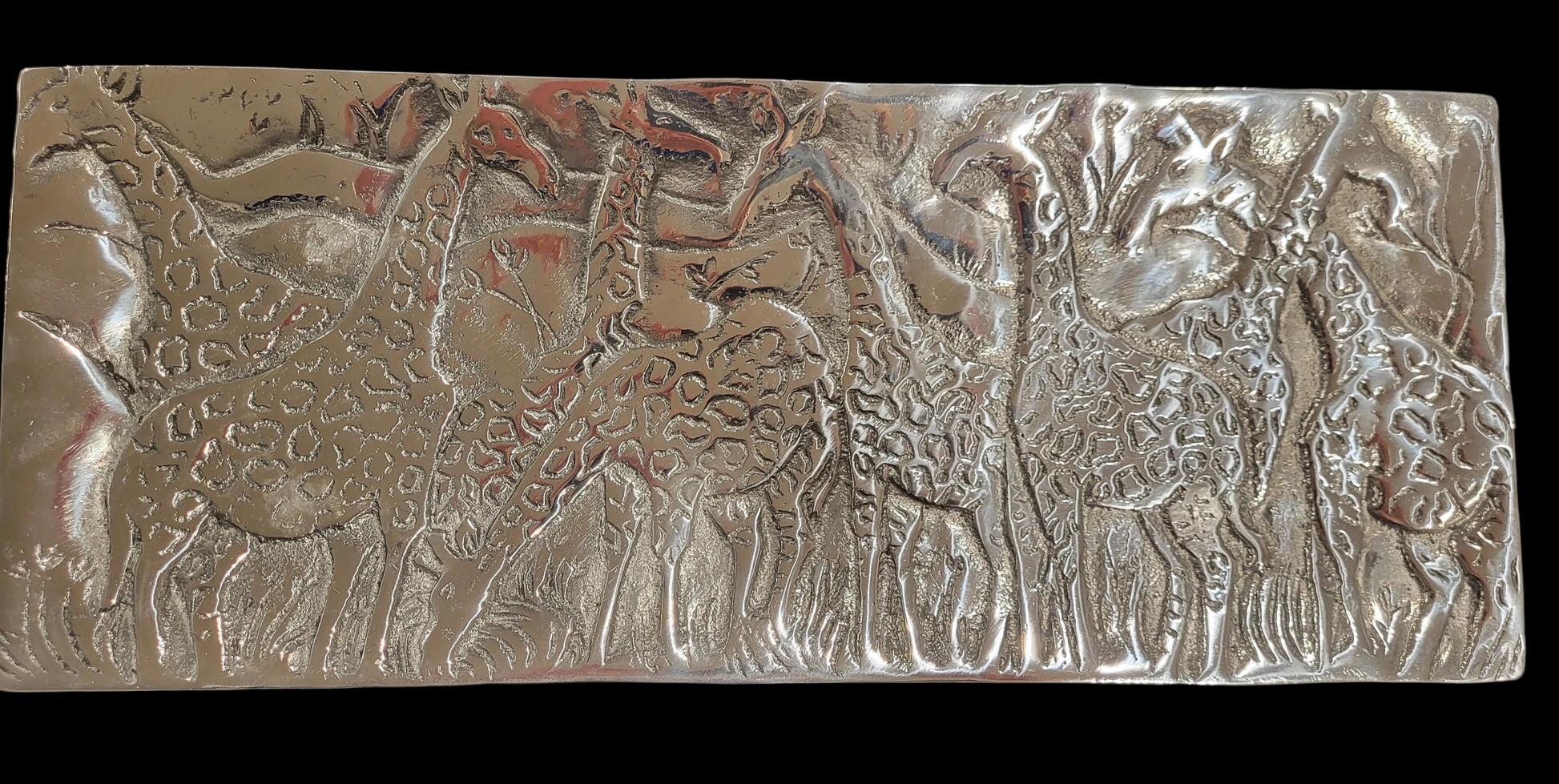 Recycled Aluminum Platter with Giraffe