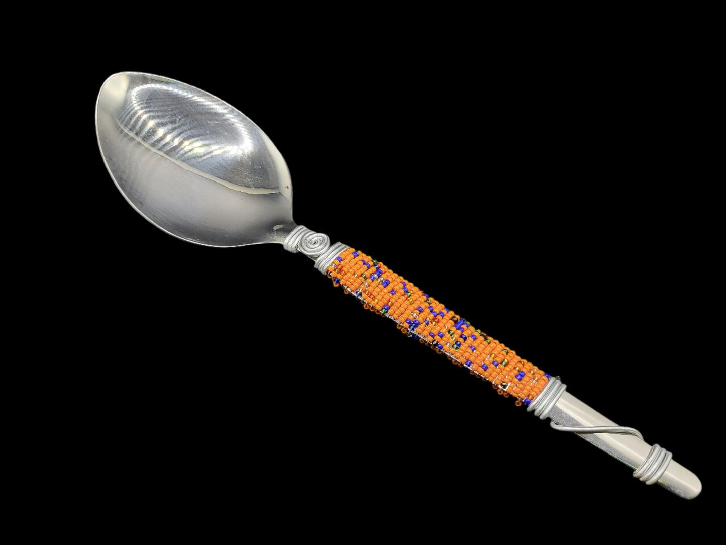 Beaded Serving Spoon Orange