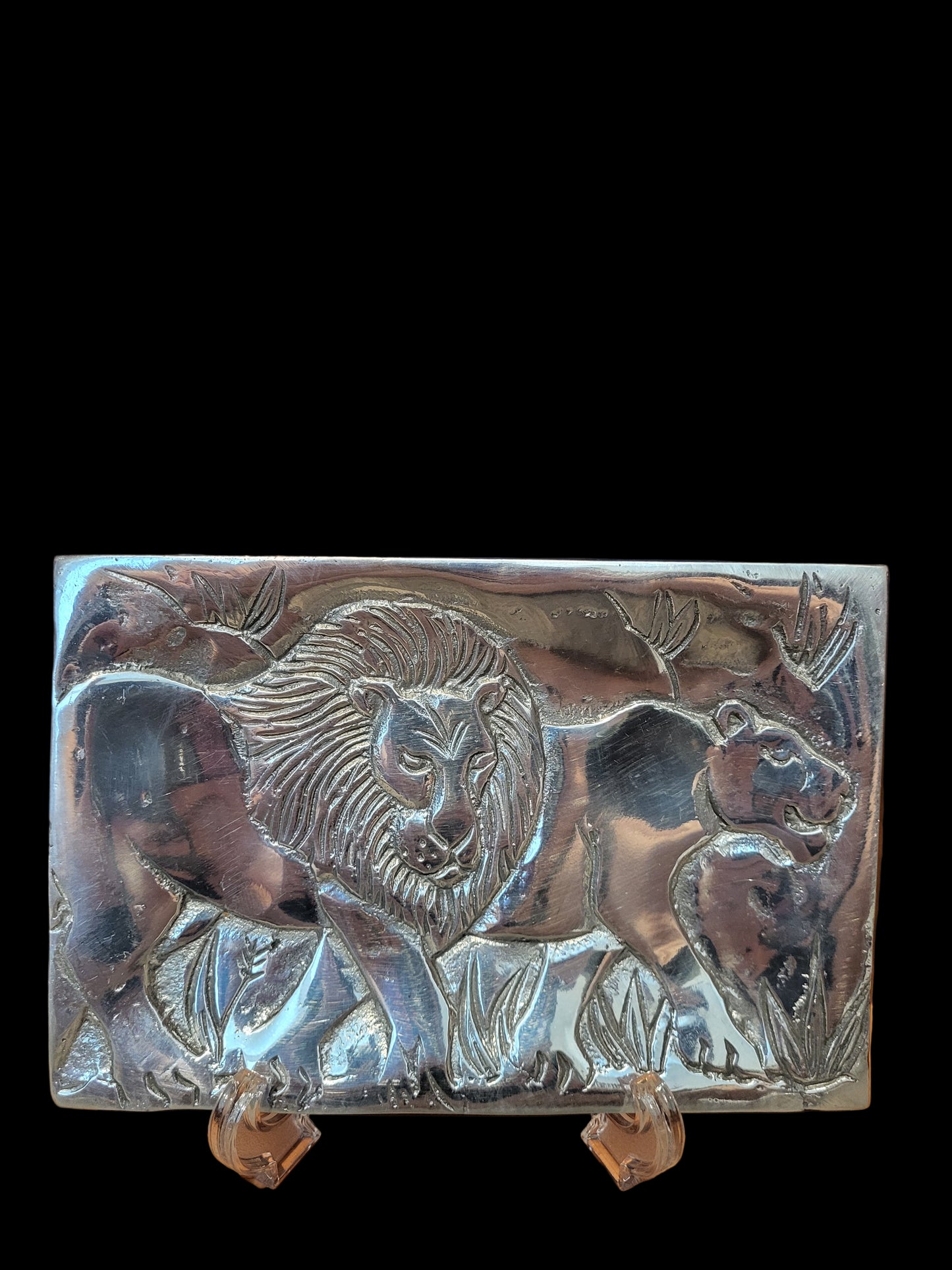 Recycled Aluminum Small Platter Lions
